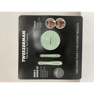 Tweezerman Brow & Mirror Set in Mint Green – Brand New